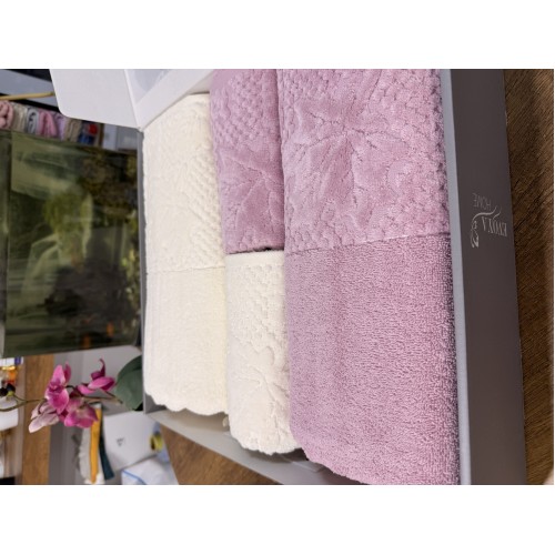 KISMİ KADİFE HAMAM TAKIMI ÇINAR DESEN %100 PAMUK 50-90 2 ADET+90-150 2 ADET 2